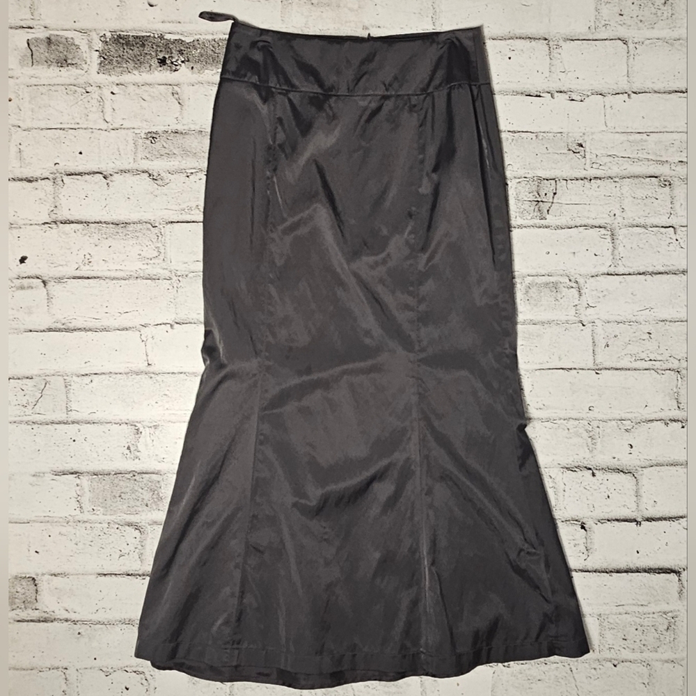 Vero Moda Sophie Black Satin Maxi Skirt EU 38 Medium Flare Balletcore